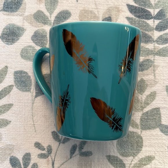 Indigo Teal Feather Teacup Set - Picture 3 of 7